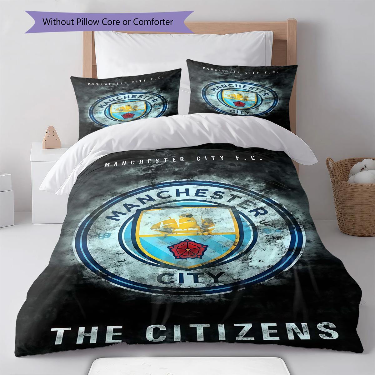 

MCFC RugPattern Bedding Quilt Set Quilt Cover Pillowcase Home Decoration Birthday Gift (1 * duvet cover + 2 * pillowcase, without core) 135x200cm
