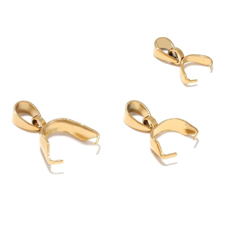 20pcs Stainless Steel Pinch Clip Bail Hooks Connectors Pendant Necklace Charm Beads Jewelry Findings DIY Making Supplies
