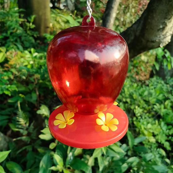 Strawberry Shaped Hummingbird Feeder Outdoor Hanging Red Birds Feeding Station for Window Garden Deck Yard Balcony Decor