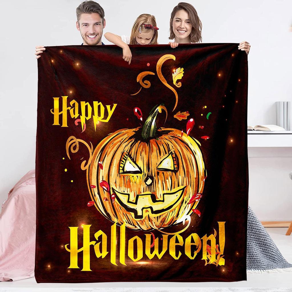 Happy Halloween Flannel Blanket For Kids Boys Girls Adult Gifts Picnic Travel Bed Sofa Chair Applicable All Season Throw Blanket