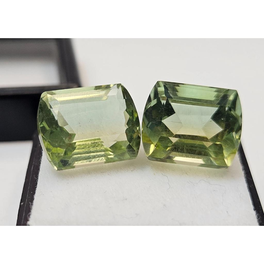 Natural Bi-Color Tourmaline Cushion For Earrings 14+ Ct Pair Fabulous Gemstone