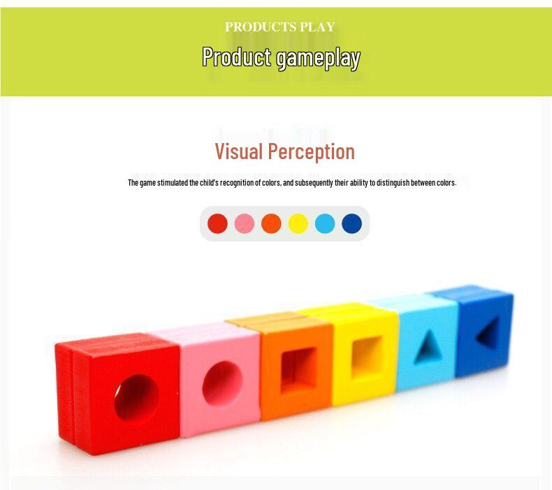 Kids' Educational Wooden Shape Stacking Blocks - Toddler Learning Toy