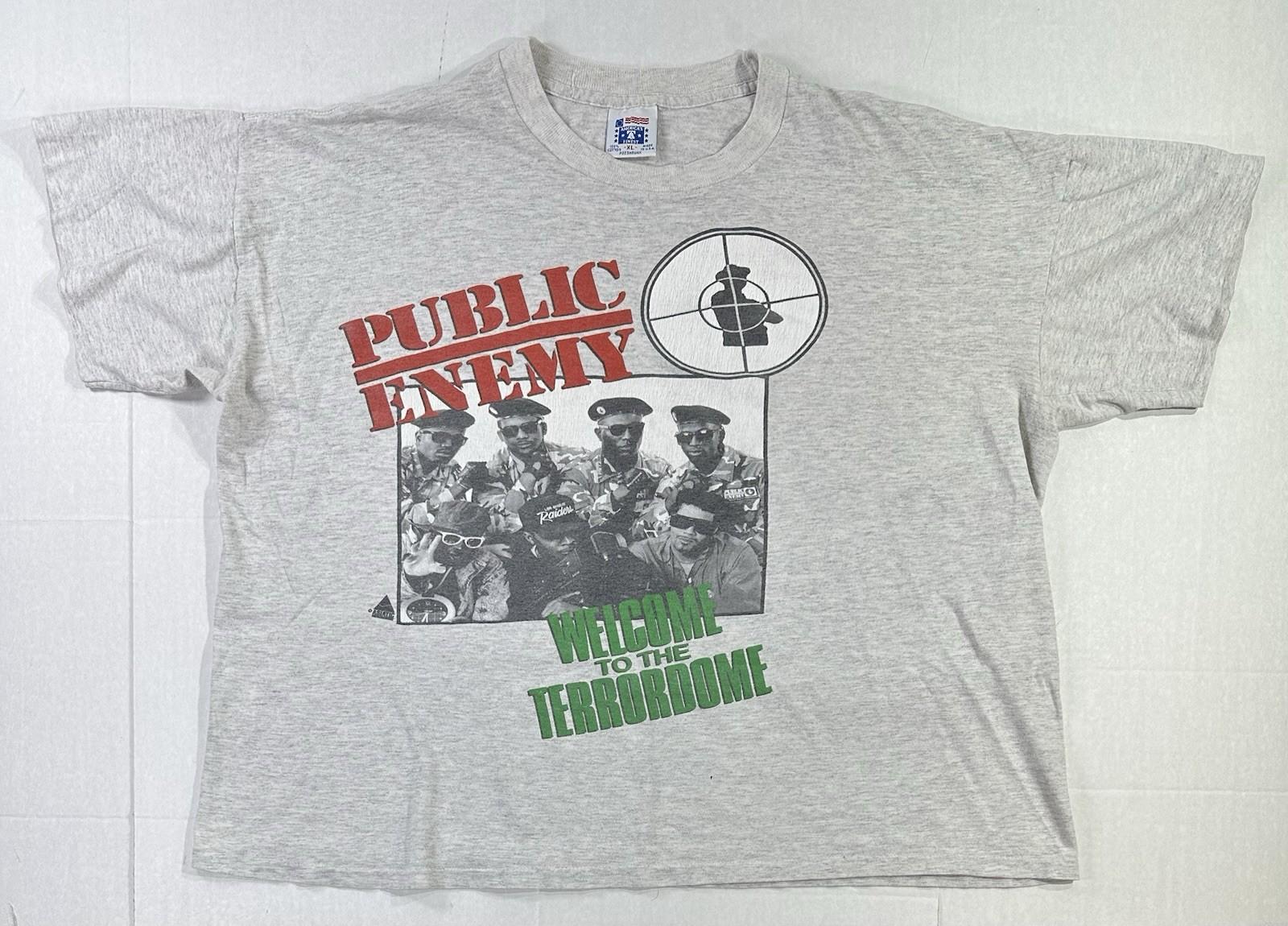 Vintage 80s Public Enemy Welcome To The Terrordome Rap T Shirt Made USA XL Unisex T-Shirt XXL