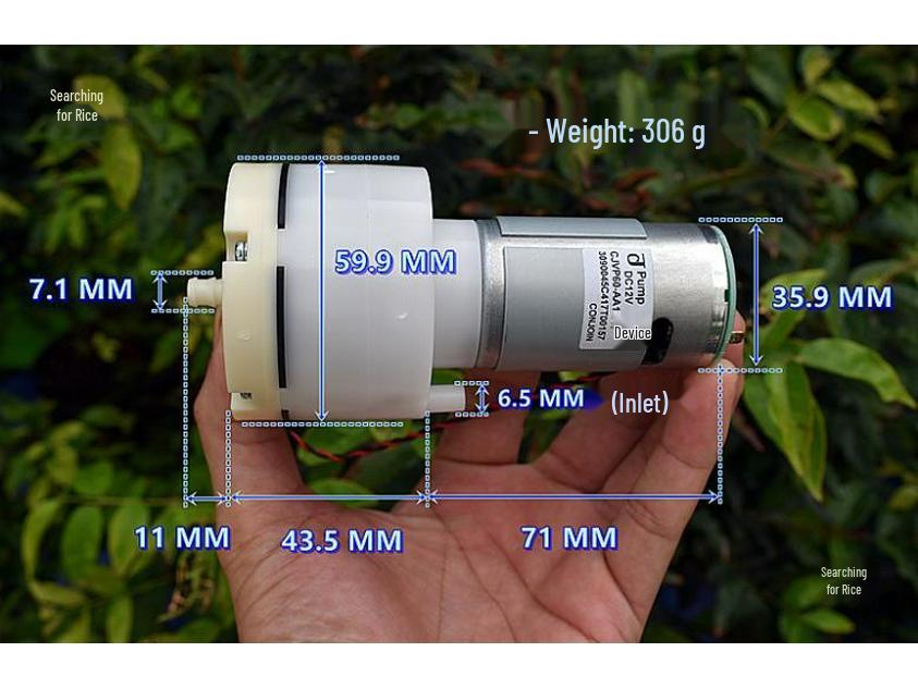 12V 555 DC Vakuová vzduchová pumpa - Velký objem 10L pro provzdušňování akvária
