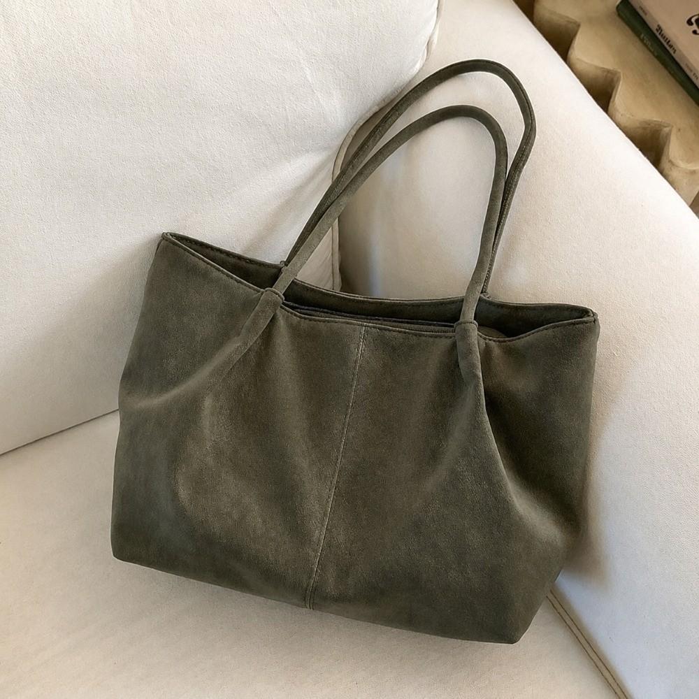 Weiche Handtasche mit großem Fassungsvermögen Leder-Shopper Unterarmtasche Vielseitige Wildleder-Umhängetasche Für den Freizeitgebrauch