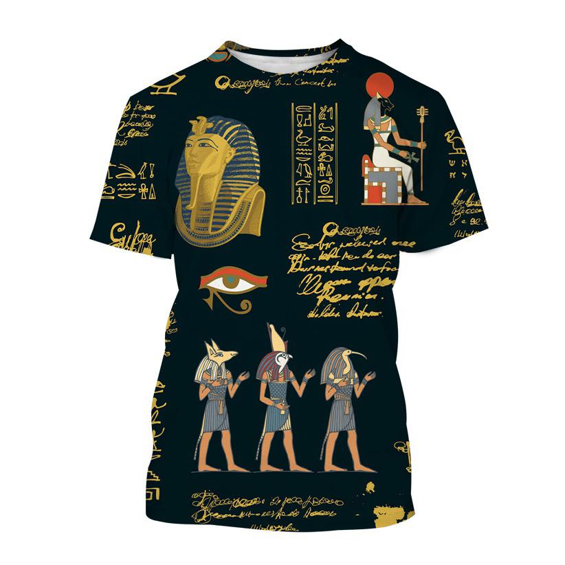 T-Shirts der altägyptischen Kunst Gott Auge Ägyptens 3D-Druck Herren Damen Neu Kurzarm T-Shirt Harajuku Y2k Oberteile Tees Kinderkleidung