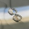 Pear Water Drop Zircon Hoop Earrings Mini Ear Buckle Light Luxury Teardrop Stud Earrings  Jewelry