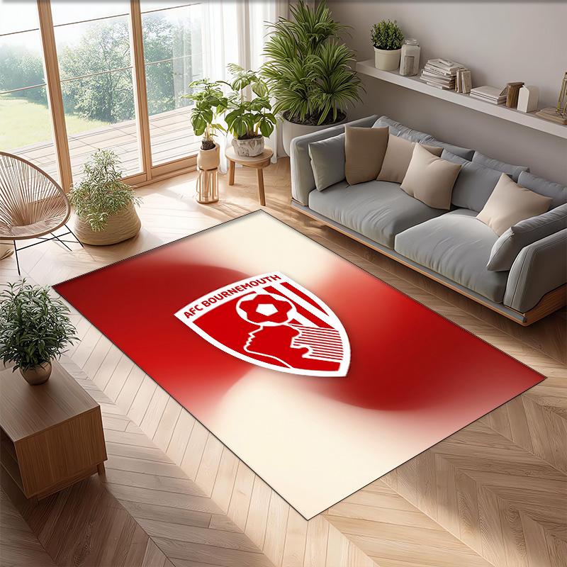 Tappeto in Velluto di Cristallo con Stampa del Bournemouth Football Club, Comodo Assorbente d'Acqua Antiscivolo Tappeto per Pavimenti Interni