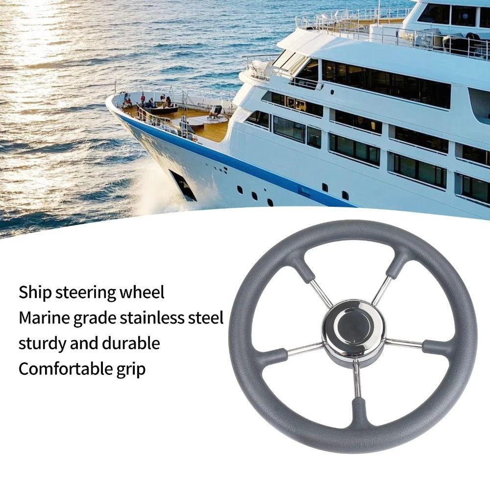 Black Foam Grip Marine Steering Wheel Stainless Steel Destroyer Steering Wheel  Pontoon Boat
