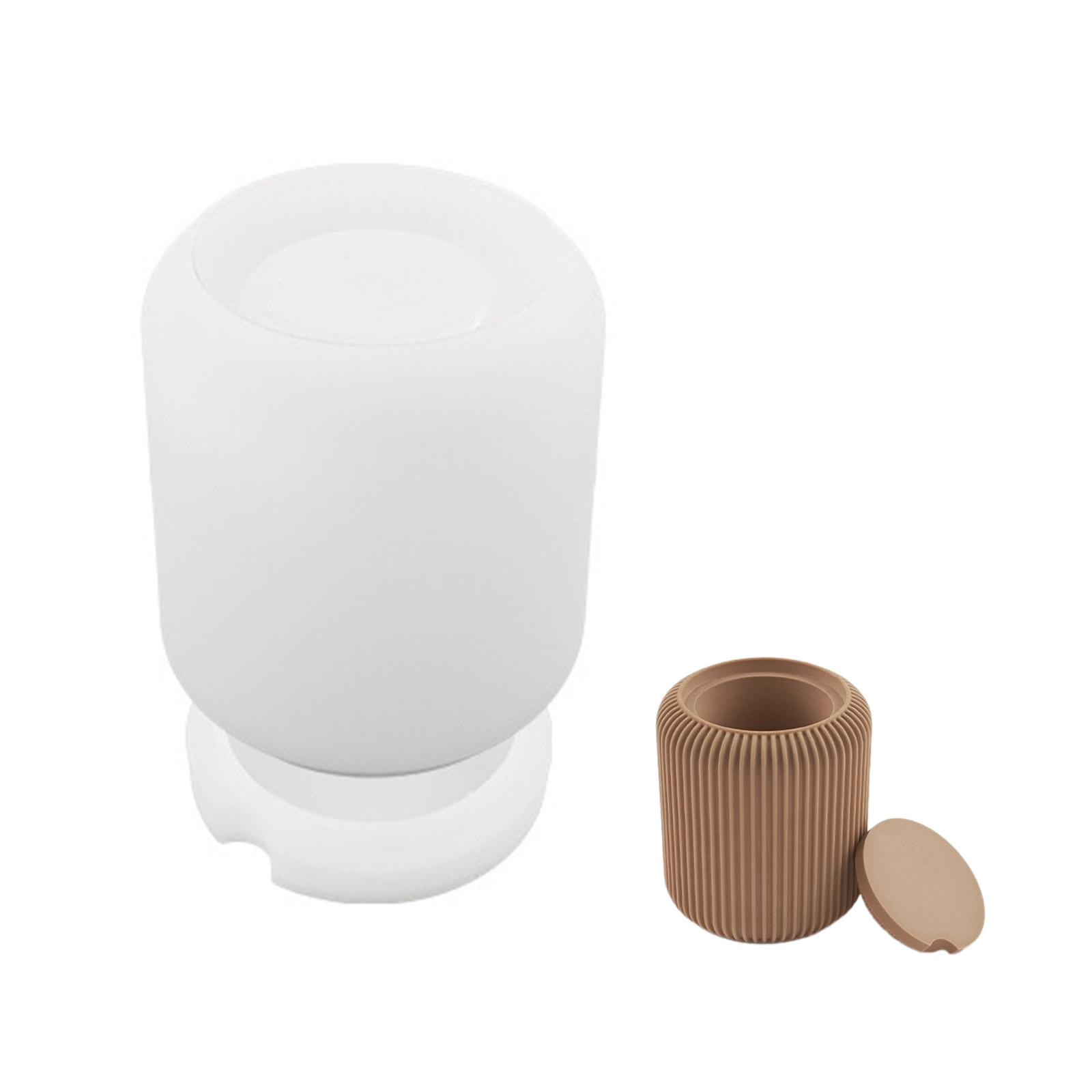 Candle Cup Silicone Molds Stripe Incensed Burners with Lid Molds Handmade Plaster Molds Storage Jar Making Molds
