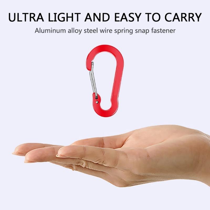 5 stuks Karabijnhaak Aluminiumlegering Sleutelhanger Slot Gesp Snap D-Ring Clip Outdoor Rugzak Kamperen Multitool Vissen Wandelen Haak