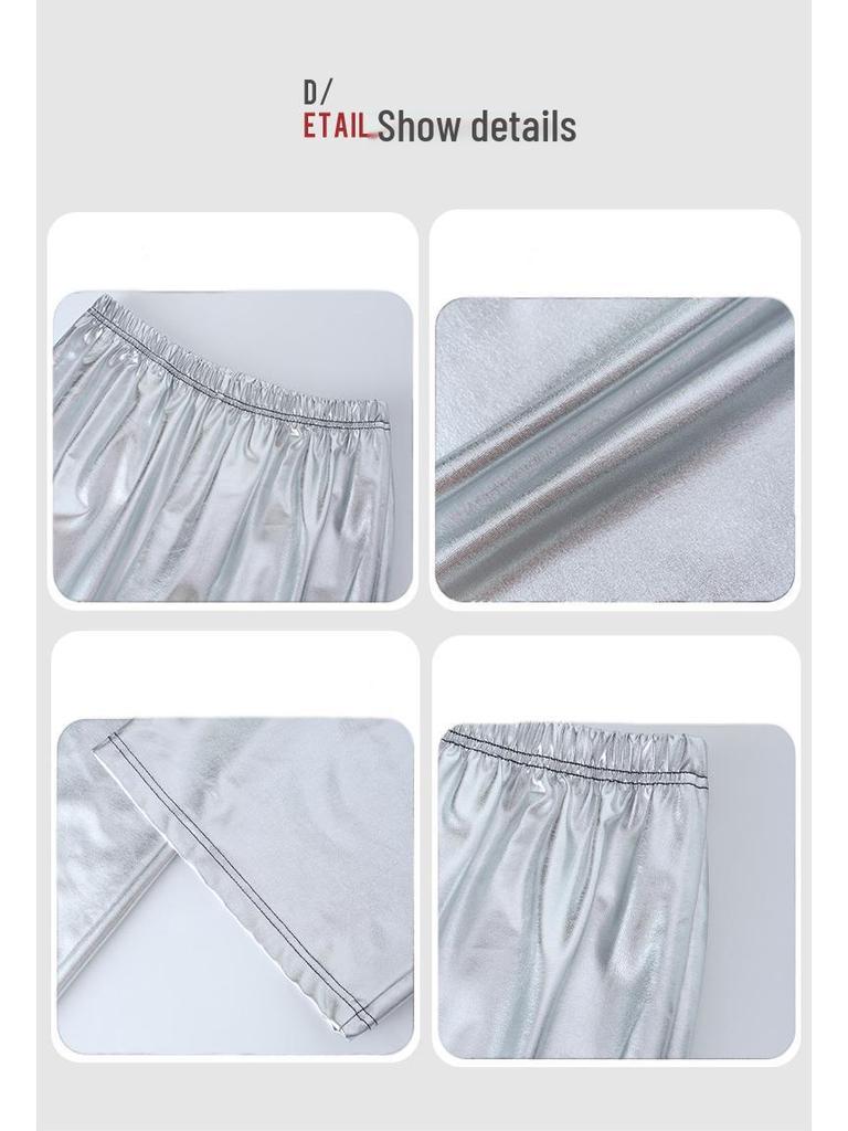 2024 Neue Europäische & Amerikanische Damen High Waist Silber Weitbein Freizeithose