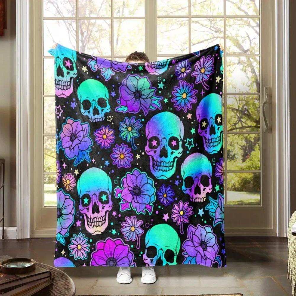 Flannel Fleece Blanket Cover Flannel New 2024 Halloween Bed Sheet Blanket Home Sofa