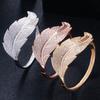 S0131 Temperament Large Leaf Bracelet, Slightly Inlaid Zircon Women'S Bracelet Jewelry