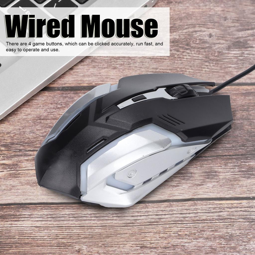 Wired Mouse USB Port Gaming   Business Luminous Optical Computer Accessories