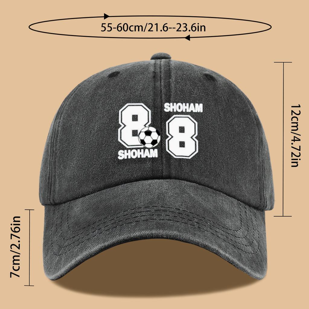 Printed Baseball Cap Trendy Personalized Fashion Cap SHOHAM Letter Decoration Unisex Adjustable Cap
