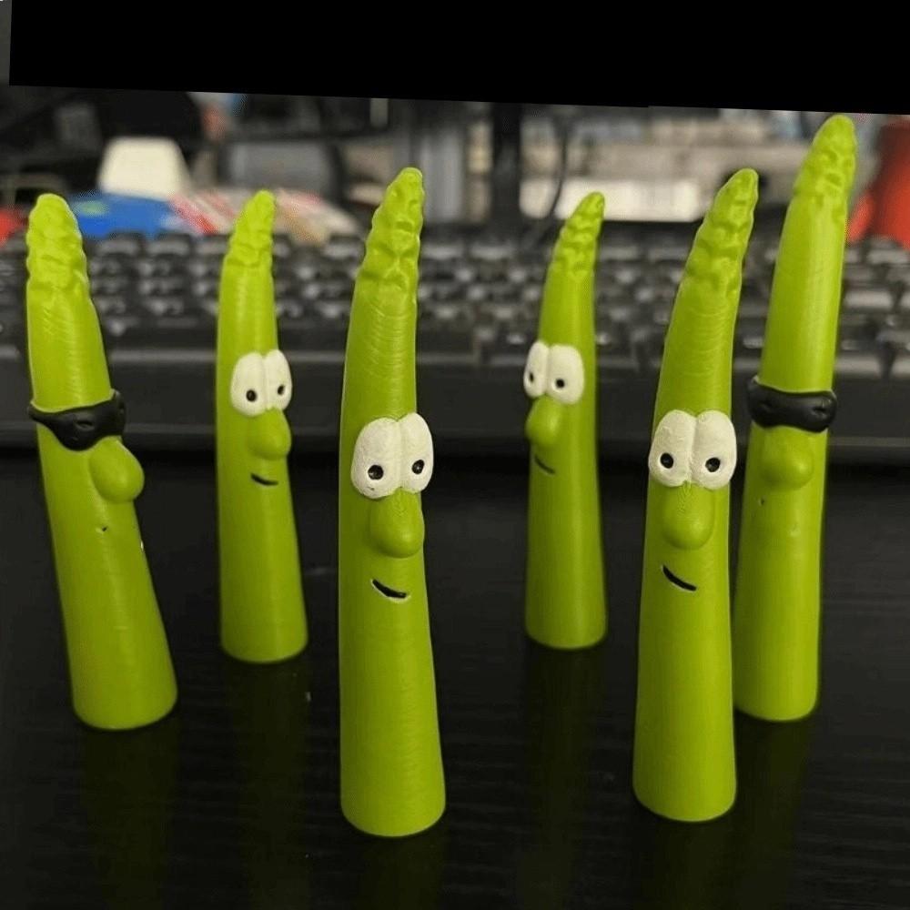 2Pcs Creative Bamboo Shoot Plant Crafts Handmade Cute Expression Bamboo Shoot Garden Stakes Green Resin Crafts