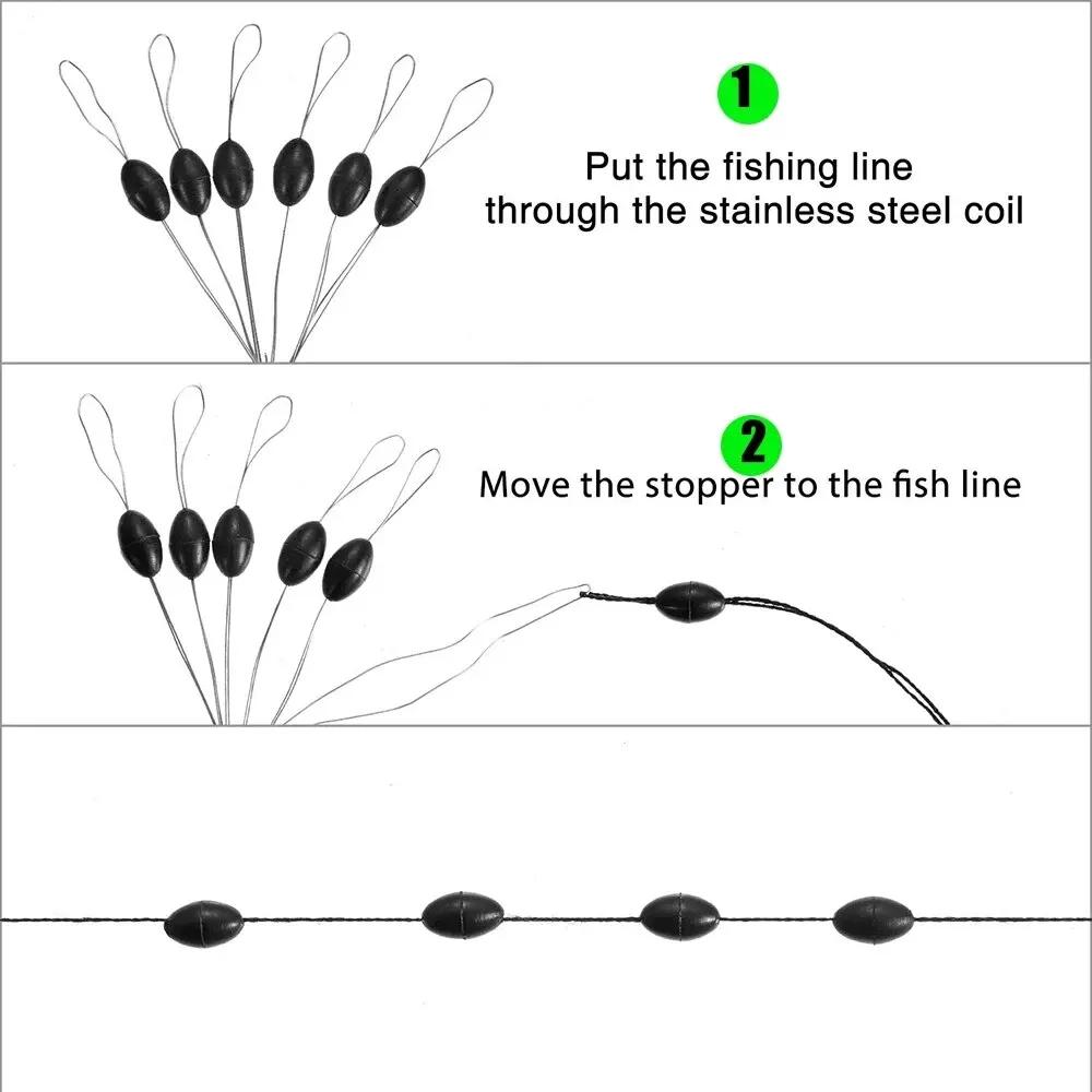 1Pc Set Rubber Space Beans Oval Stopper Fishing Bobber For Fly Fishing Accessories Spinner Bait Fish Tool