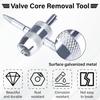 2 PCS 4-Way Tire Valve Stem Removal Tool, 4-in-1 Valve Core Removal Tool | Multifunctional Tire Valve Tool, Valve Stem Core Puller for Car Motorcycle