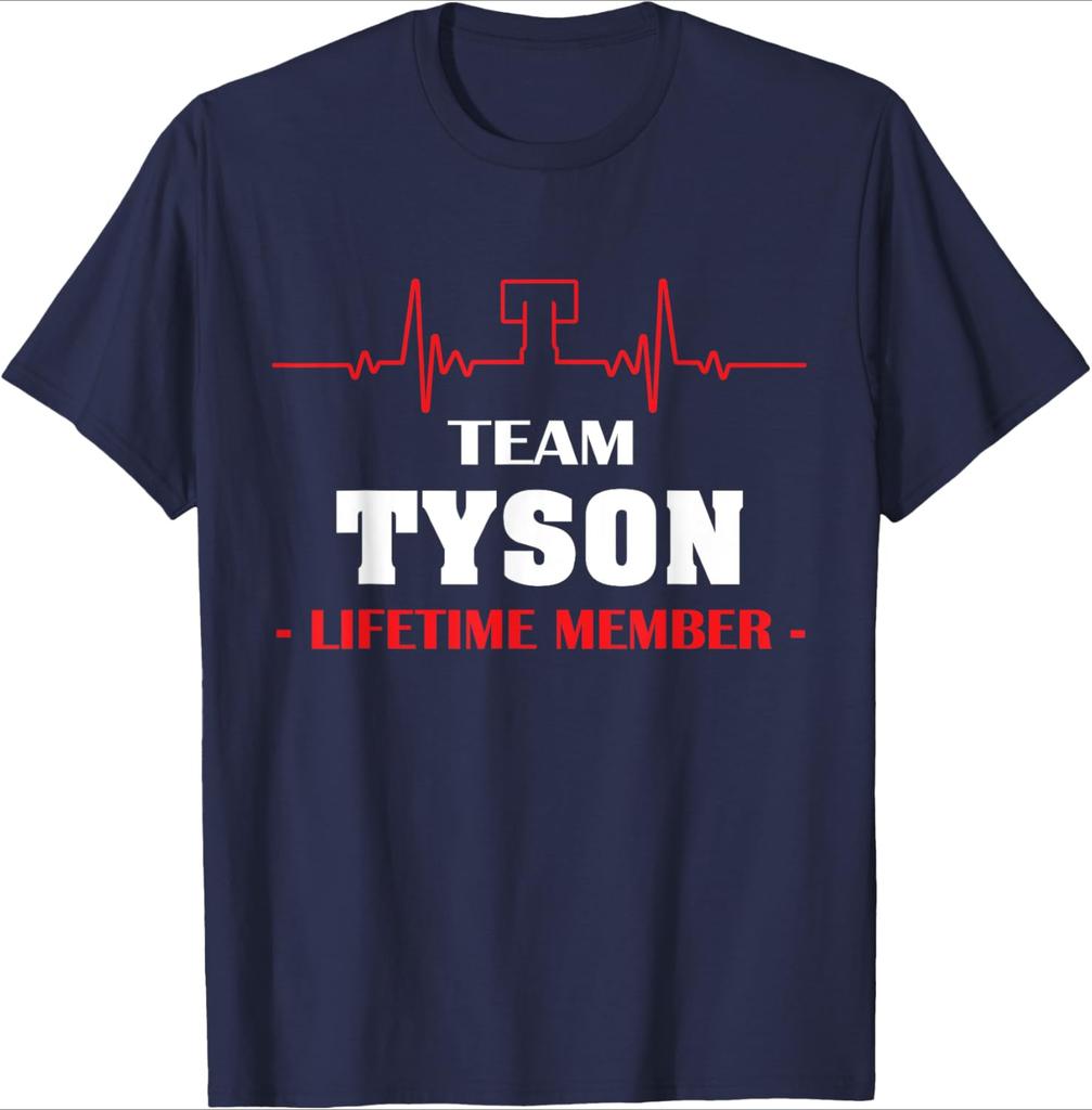 Team TYSON lifetime member family design-100% cotton summer O-neck short sleeve casual printed men's T-shirt.