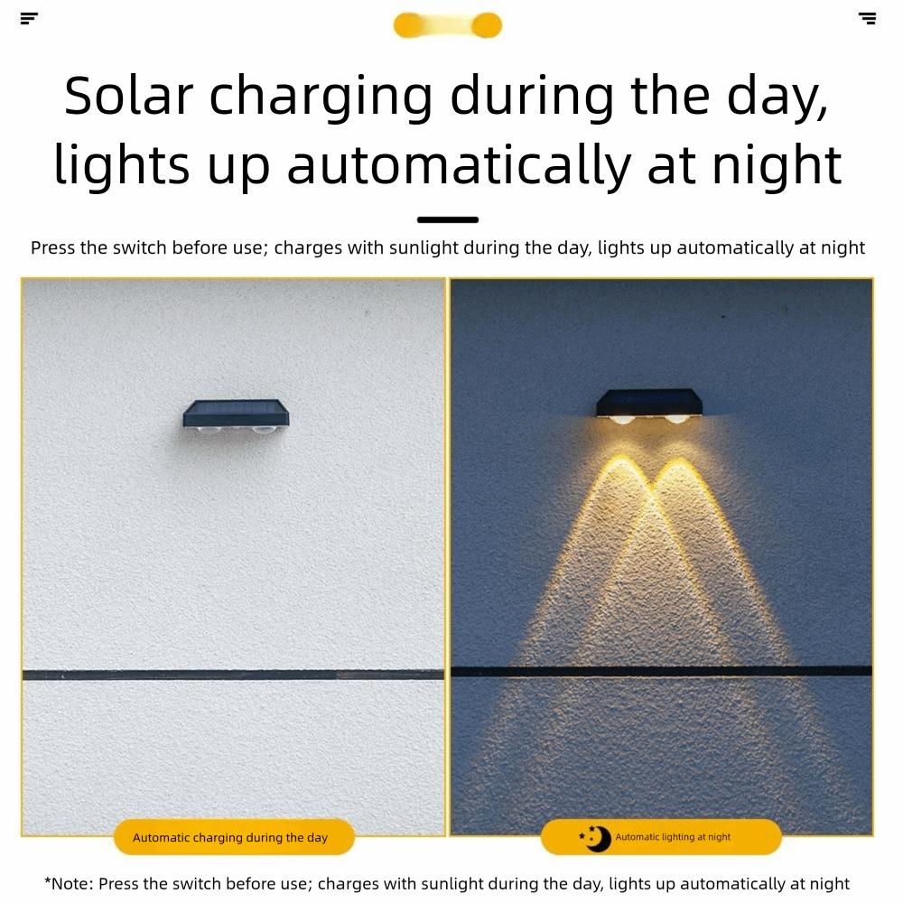 2LED Waterproof Solar Wall Lamps 3LED Solar Wall Lights Yard Atmosphere Wall Lights  Garden