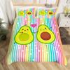 Avokado Dynetrekk sett for barn Kawaii Sengesett Cute Fruits Dynetrekk Twin Size Tropical Botanical Cartoon Quilt Cover