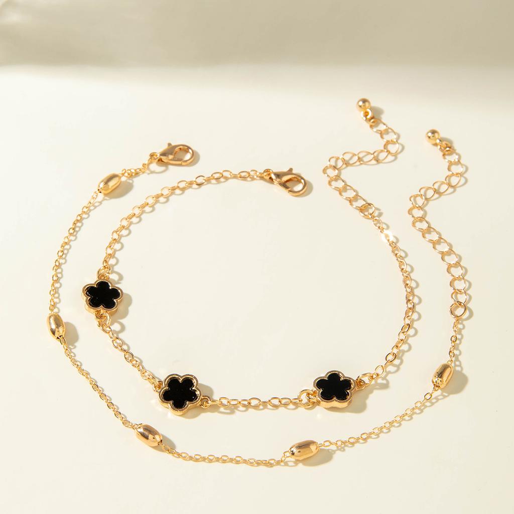 New Shell Five Leaf Flower Pendent Anklets for Women Trendy Shell Petal High-Quality Wheat Foot Chain Summer Beach Jewelry