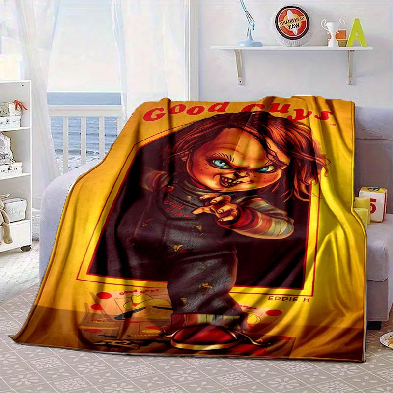 Chucky's Halloween Horror Blanket Flannel Blanket for bed, sofa, Camping, Hiking, Picnic Essentials, gift for family Fan gifts