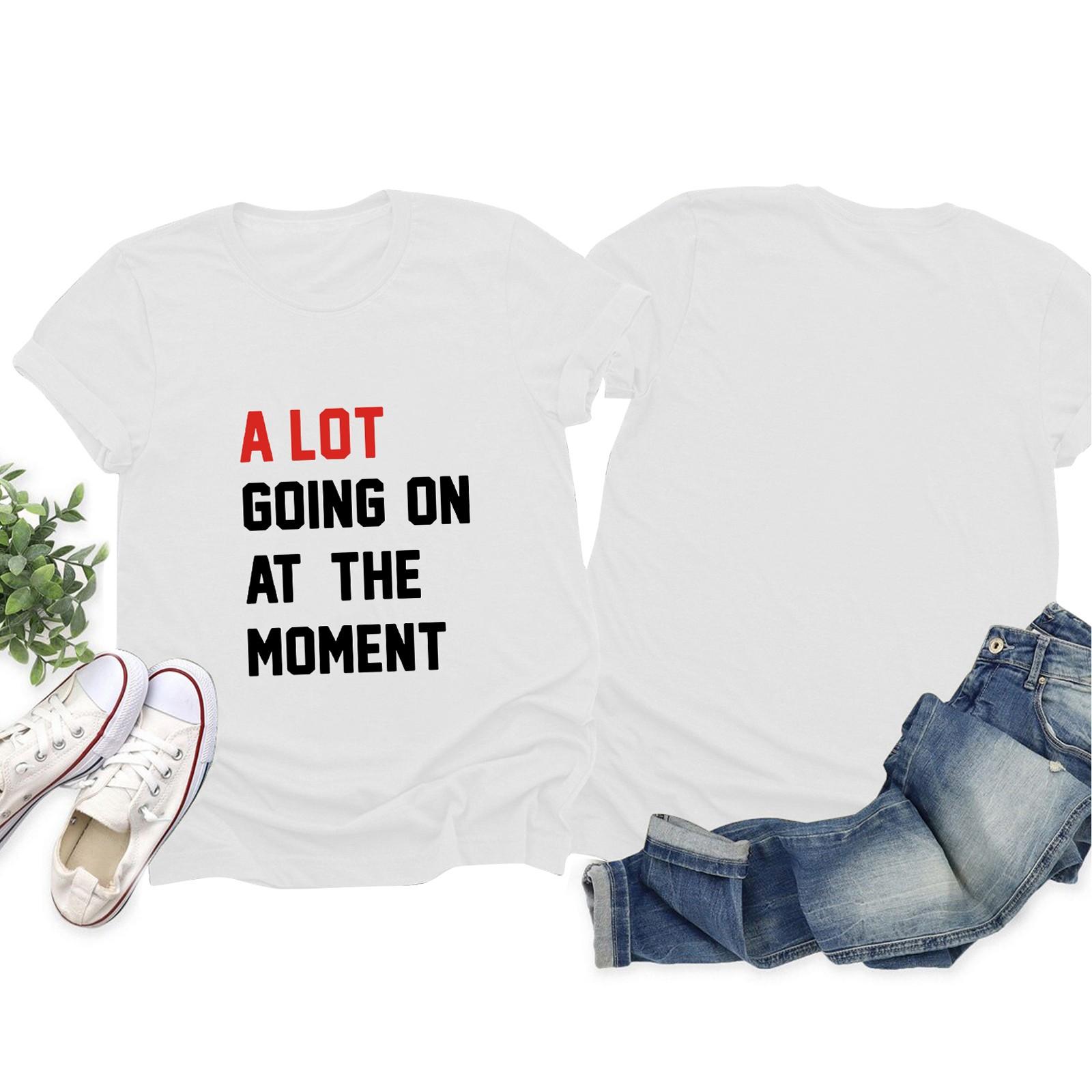 

Женская повседневная футболка с коротким рукавом и принтом XL белый