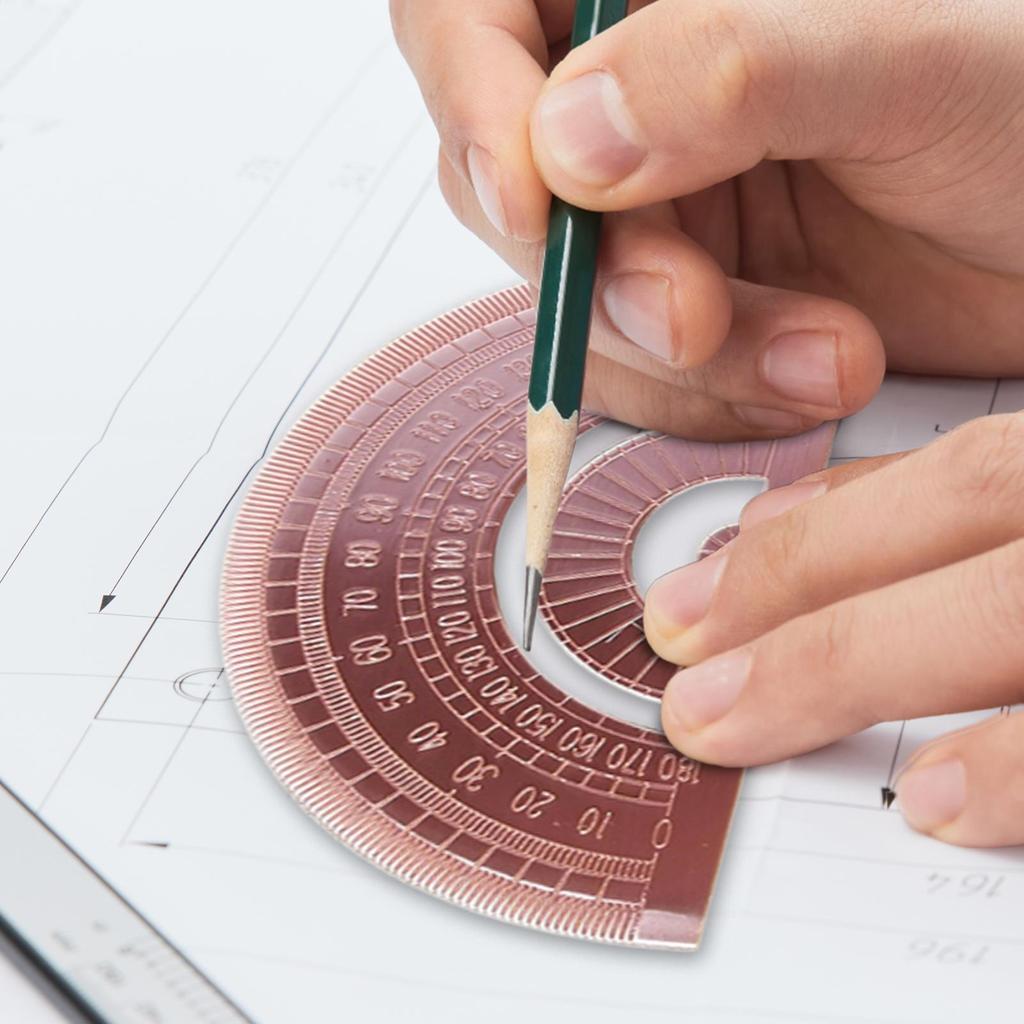 1pcs Creative Metal Angle Measuring Tool Vintage Copper Ruler Precision Protractor Stationery School Supplies For Students