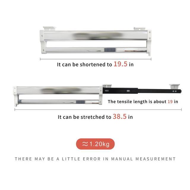 Heavy Duty Pull-Out Closet Valet Rod Adjustable Wardrobe Clothing Rail Top Mount Wardrobe Hanger Rack Bar Ball Bearing Slide