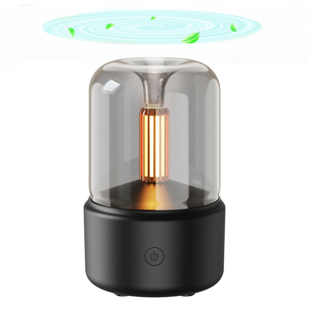 Candlelight Style Aroma Diffuser 120mL Mist Humidifier Warm White Night Light Quiet Essential Oil