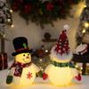 Festival Light Up Snowman Ornament With Warm LED Glows For Holiday Homes Decoration Desktop Accessories