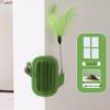 Wall-Mountable Cat Scratching Post with Teaser Stick & Catnip Self-Play Toy