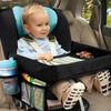 1pc Foldable & Expandable Polyester Youngsters Car Seat Travel Tray with Multiple Storage Pockets