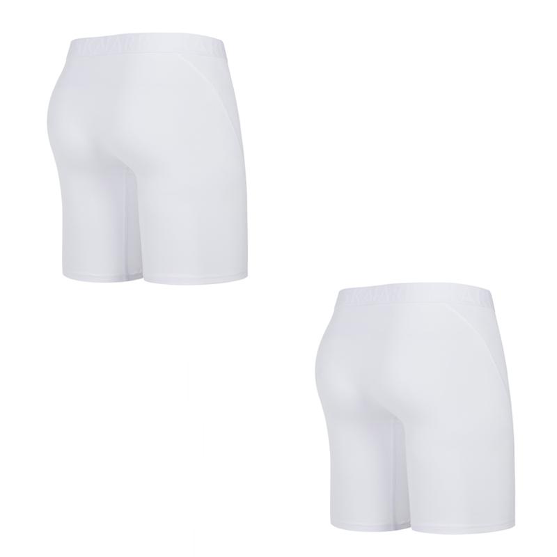 

BONITOS 2Pcs Довгі боксери для чоловічих трусиків Вентиляційна нижня білизна Чоловічі труси Принт S білий