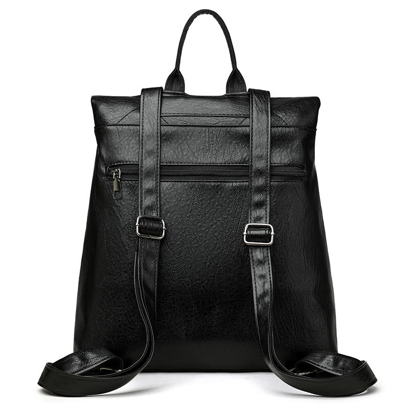 PU Backpack Women's Stitching Backpack Women's Anti-theft Handbag Student Schoolbag