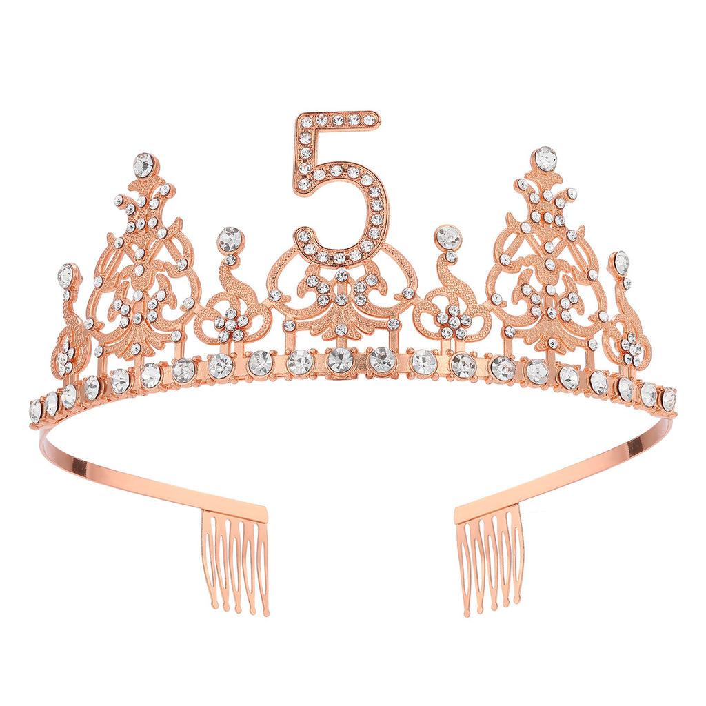 Fashion Alloy Digital Crown With Diamond Tiara 18Th Birthday Party Pearl Alloy Headband
