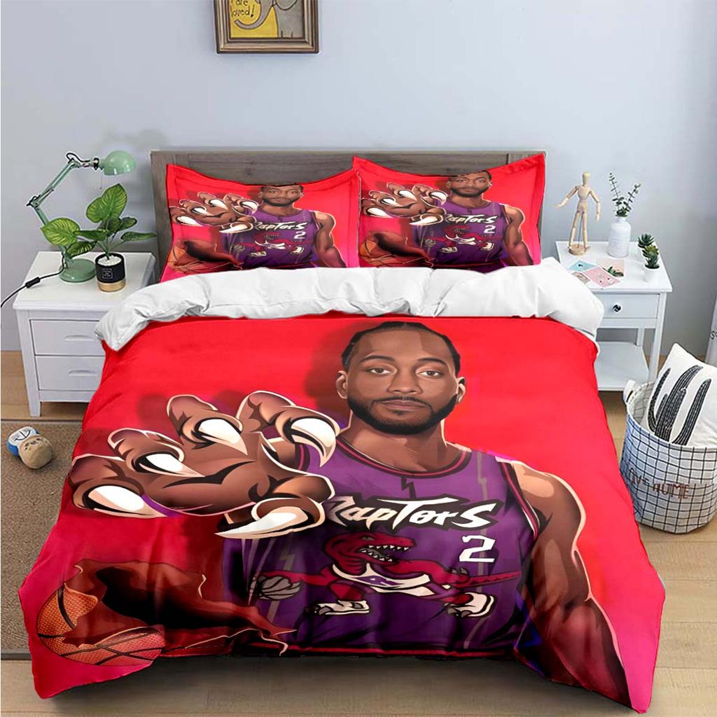 Fashion No2 Basketball Star K-Kawhi L-Leonard Print Bedding Sets Bed Supplies Set Duvet Cover Bed Comforter Set Bedding Set Gift