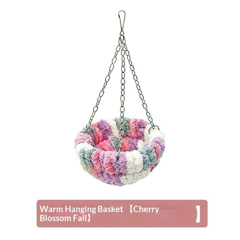 Bird Bed Hideout Warm Bird Hanging Hammock Thicken Bite Resistant Parrot Nest Comfortable Soft Bird Cage Swing Bird Cage