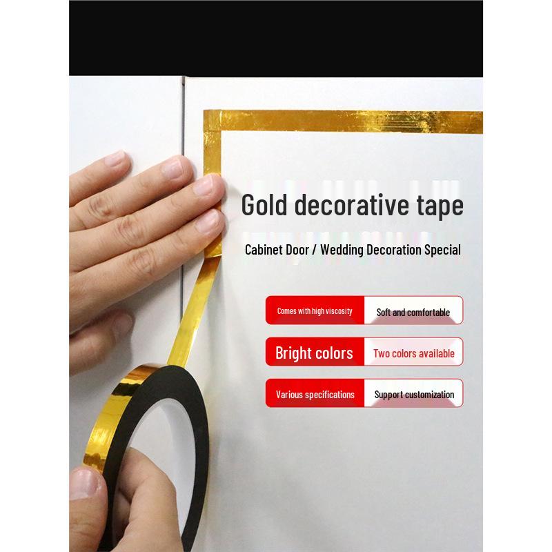 Cinta Adhesiva de Lámina Dorada Brillante para Decoración de Bodas y Embalaje de Regalos DIY