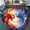 Phoenix Art Round Area Rug,Carpet Rug for Living Room Bedroom Sofa Playroom Decor,Non-slip Floor Mat