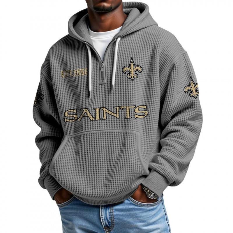 Mens Zip-Up Hoodie NFL Collection Streetwear Loose Fit Casual Sweatshirt Fall