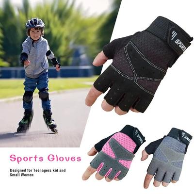 Sportovní rukavice pro mladistvé Ochranné rukavice na kolo Posilovna Vzpírání Rukavice na běh určené pro teenagery, děti a malé ženy Guantes