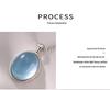 Aquamarine Oval Zircon Pendant Necklace - Women's Elegant Clavicle Chain, Simple Luxury Choker