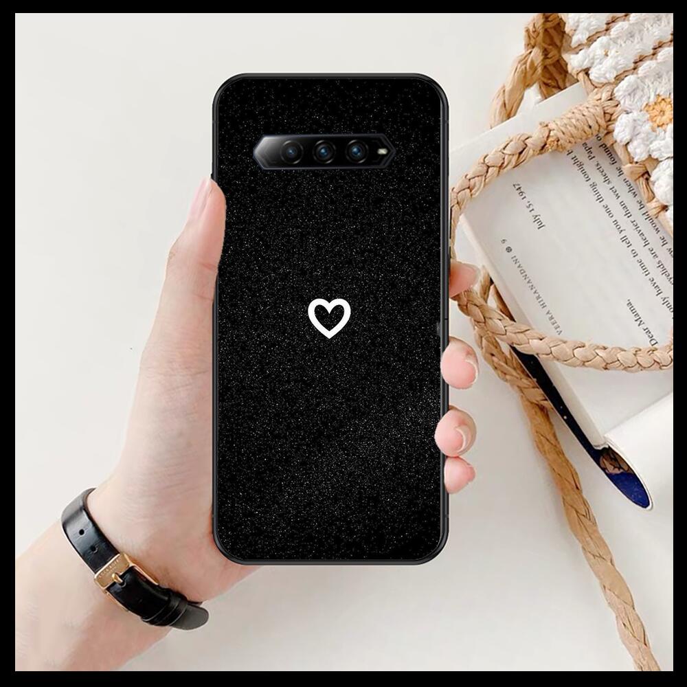 LIEBE Herz Handyhülle Für xiaomi redmi Black Shark 4 Pro 2 3 3s Hüllen Helo Schwarz Hülle Silikon Rückseite Hübsch Mini-Hülle funda