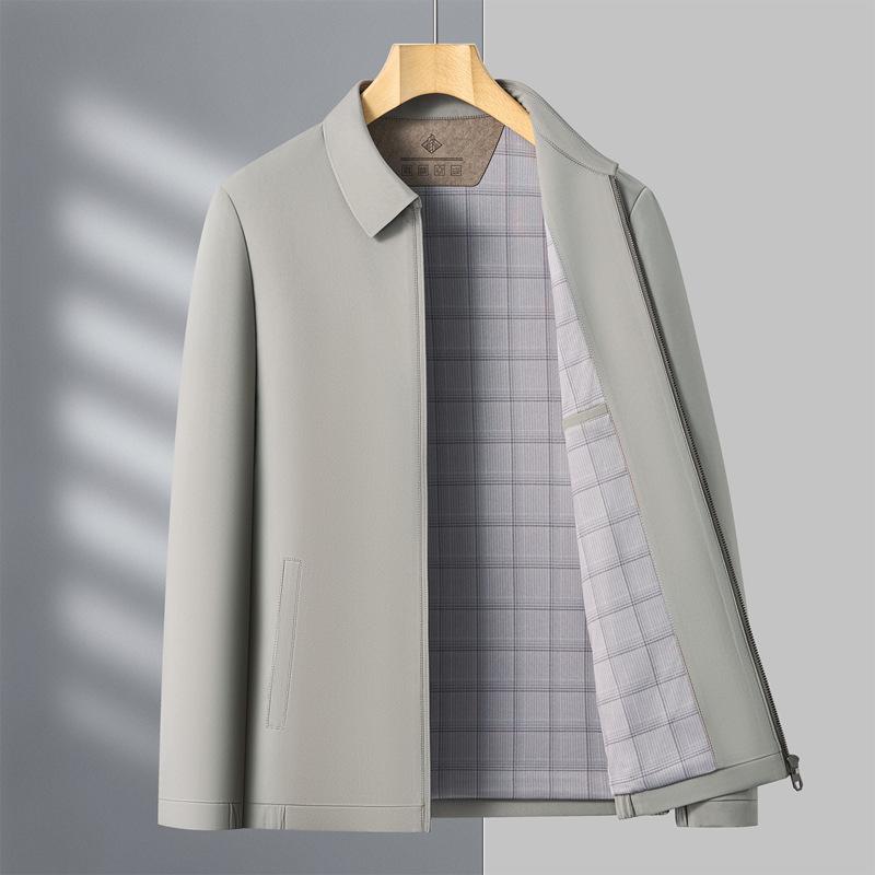 New Men's Jacket Spring and Autumn Jacket Middle-aged High-end Business Casual Jacket Dad Lapel Top