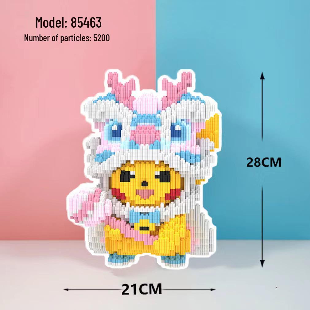 Girls' Compatible Lego: Violent Bear Building Block Series - Educational Micro-Block Interlocking Toys & Gifts