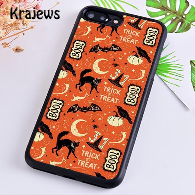 Krajews Halloween Moon Witch Horror Phone Case Cover For iPhone 17 Air 16 15 14 plus 11 12 13 pro max coque Fundas
