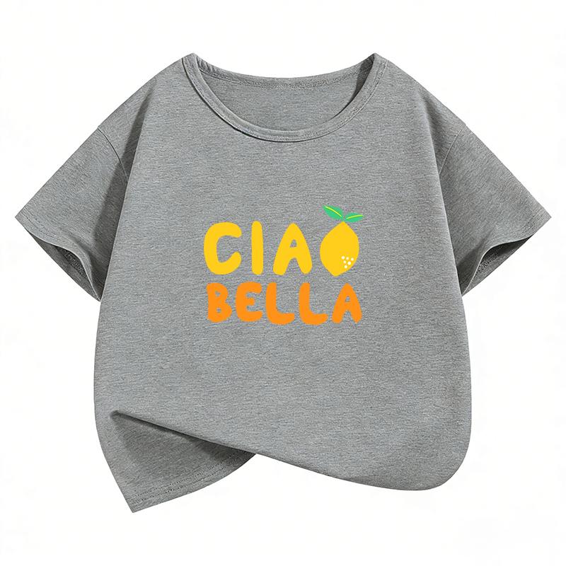 Graphic Ciao Bella Lemon Harajuku T Shirts Short Sleeve Kids Childrens Tshirt Boys Girls Casual Top Tee Summer Spring
